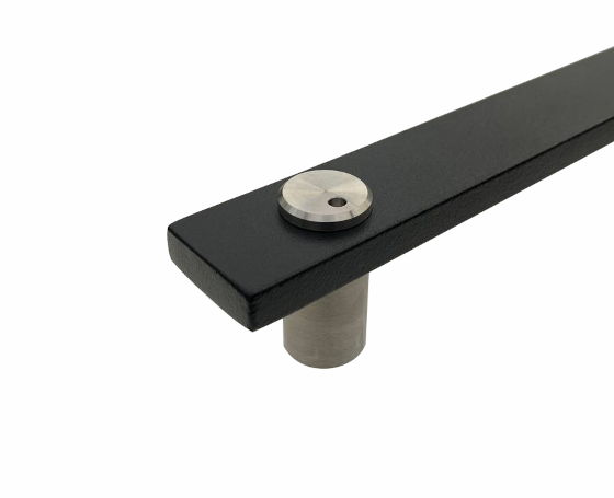 Furniture handle black with stainless steel bolts and spacers